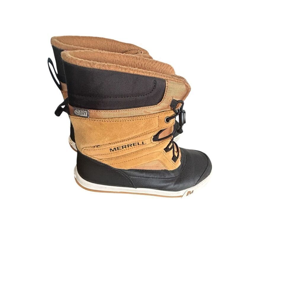 Merrell Snow Bank 2.0 Waterproof Snow Boots Boys Size 4M Brown/ Black Hiking
